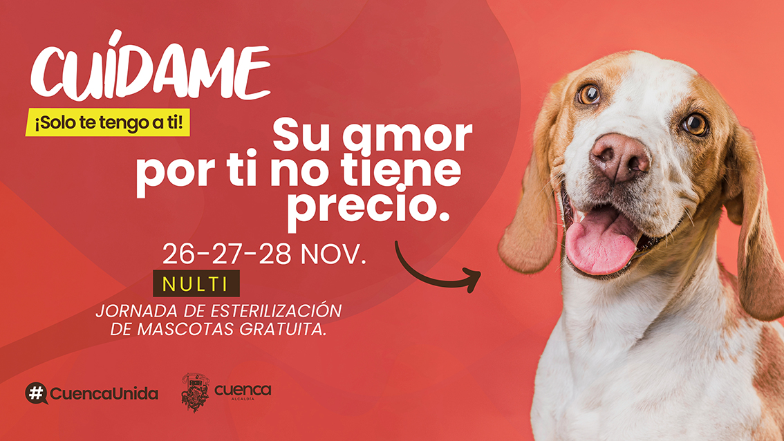 GuardiaCuenca's tweet photo. "
En Nulti estaremos con la campaña gratuita de esterilización de mascotas este 26, 27, 28 de noviembre. Obtén tu turno con tiempo en el GAD Parroquial.
#Cuídame #NosCuidamosJuntos 
" https://t.co/QEJNtEm5R6