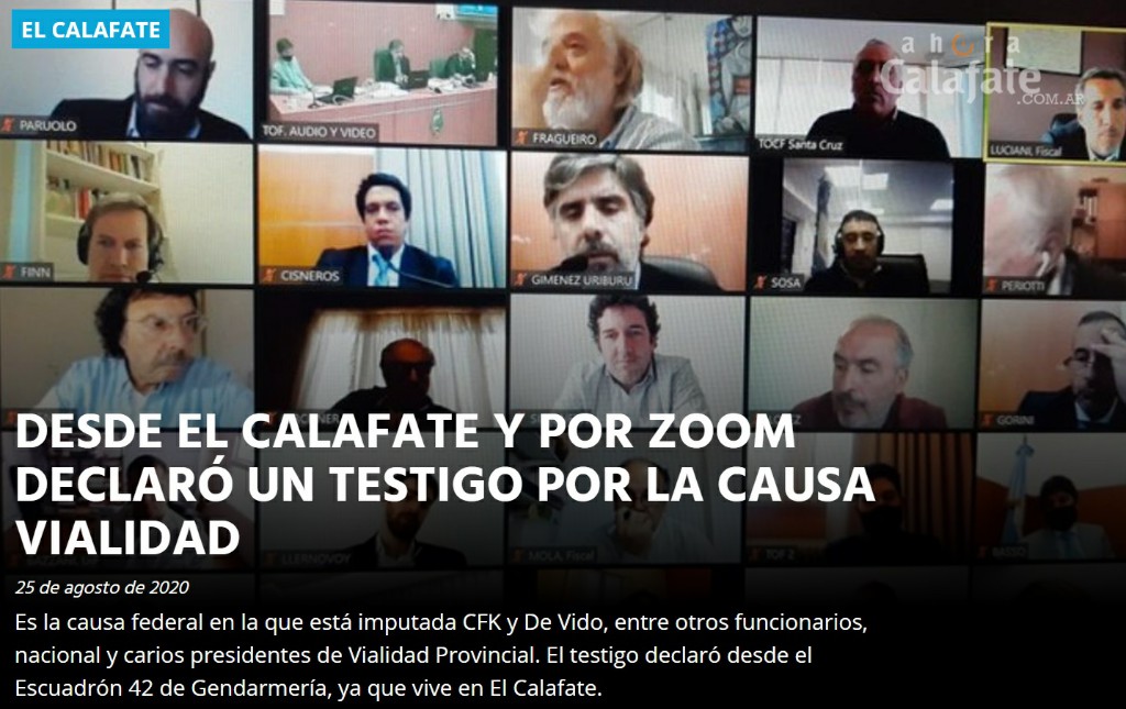 Desde El Calafate y por Zoom declaró un testigo por la Causa Vialidad 
LEE LA NOTA 👇🏼👇🏼
ahoracalafate.com.ar/contenido/2061… 
 #ElCalafate #CausaVialidad #LazaroBaez