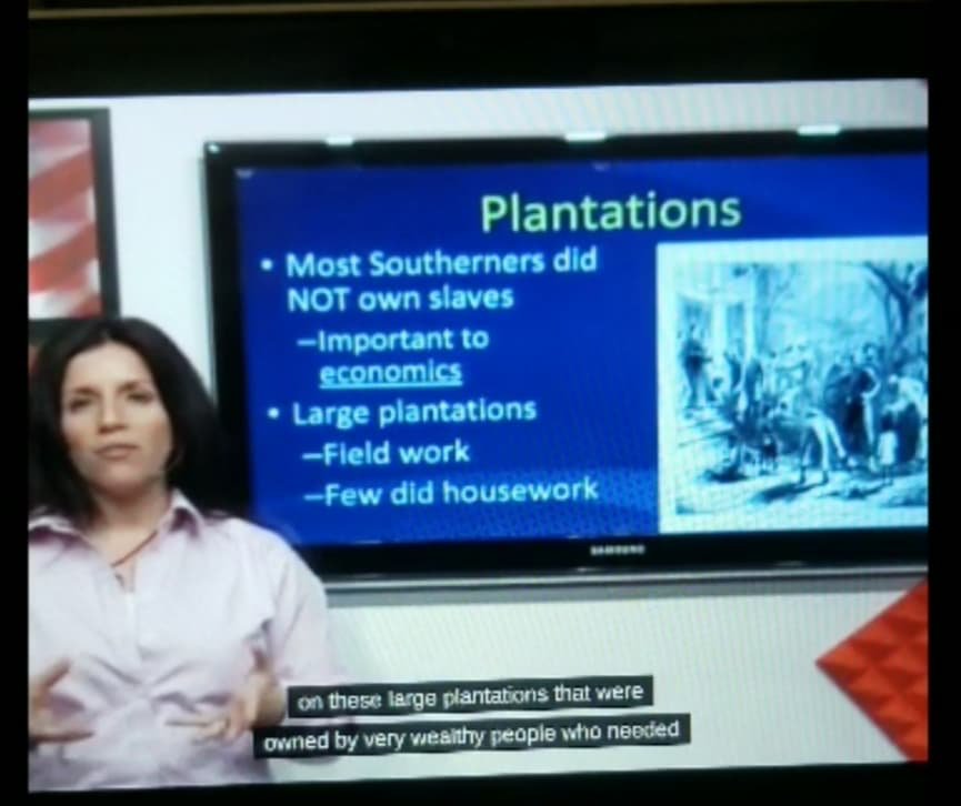 Acellus Academy really wants you to know that MOST Southerners did not own slaves, and the rich slaveowners did so simply because it was "important to economics"