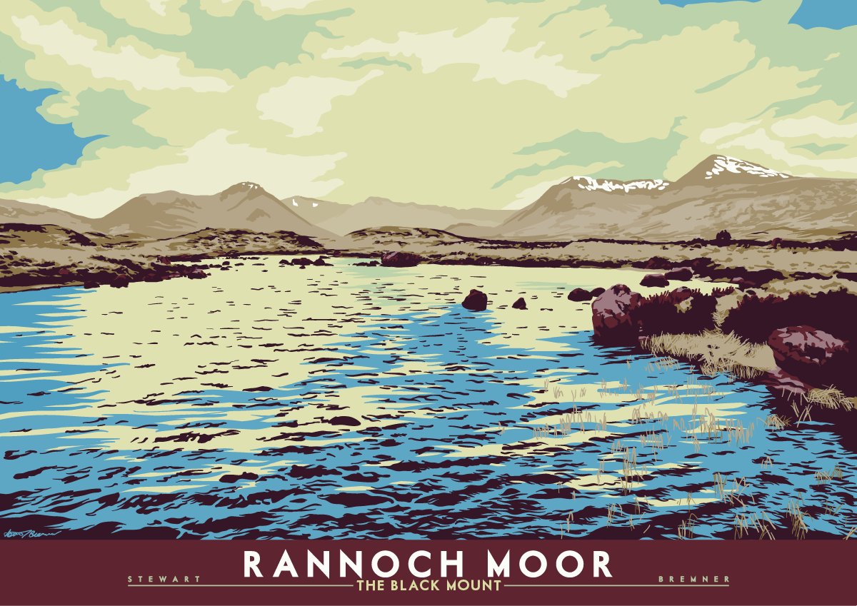 And we're away from Auld Reekie now, to the blasted delights of Rannoch Moor. Obviously this is the artistic version. Hands up who's surprised that I've never sold this as a poster?  https://indy-prints.com/collections/landscape-posters/products/rannoch-moor-the-black-mount