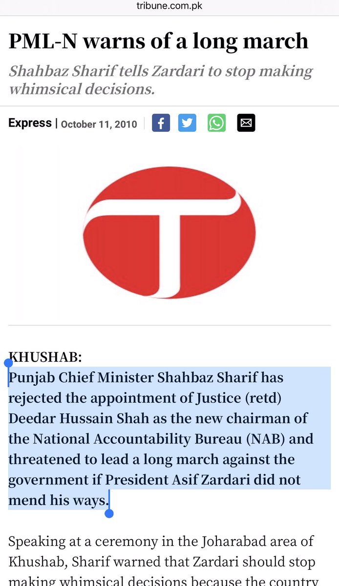 NAB was created by Gen Musharraf but the fact that his successor regimes made no amendments in NAB law in-spite of enjoying unanimity on various other constitutional amendments,stands true. PPP Govt Started Eyeballing Pmln by appointing Ex MPA as NAB Chief,Pmln reacted but just.