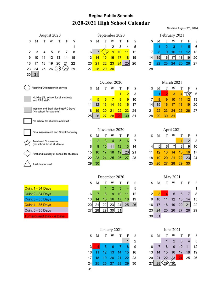 RegPublicSchool's tweet image. Regina Public Schools announces its collegiate scheduling plan which will be based on a &quot;quint&quot; schedule for 2020-21.  This scheduling plan is designed to support the health and safety of students and staff members.  See details here. reginapublicschools.ca/Collegiate%20Q…