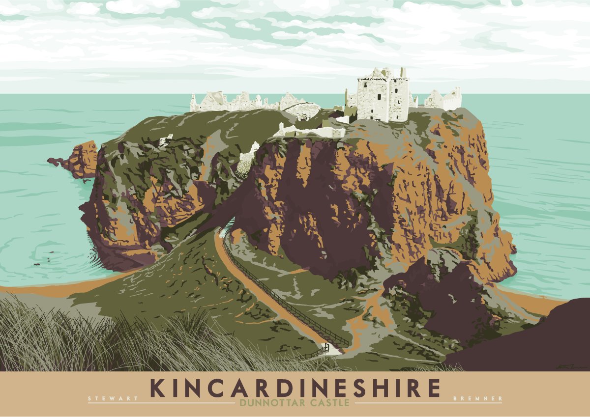 Let's head north and east now, just for a wee change. No one has chosen the turquiose seas around Dunnottarrrr Castle.  https://indy-prints.com/collections/landscape-posters/products/kincardineshire-dunnottar-castle