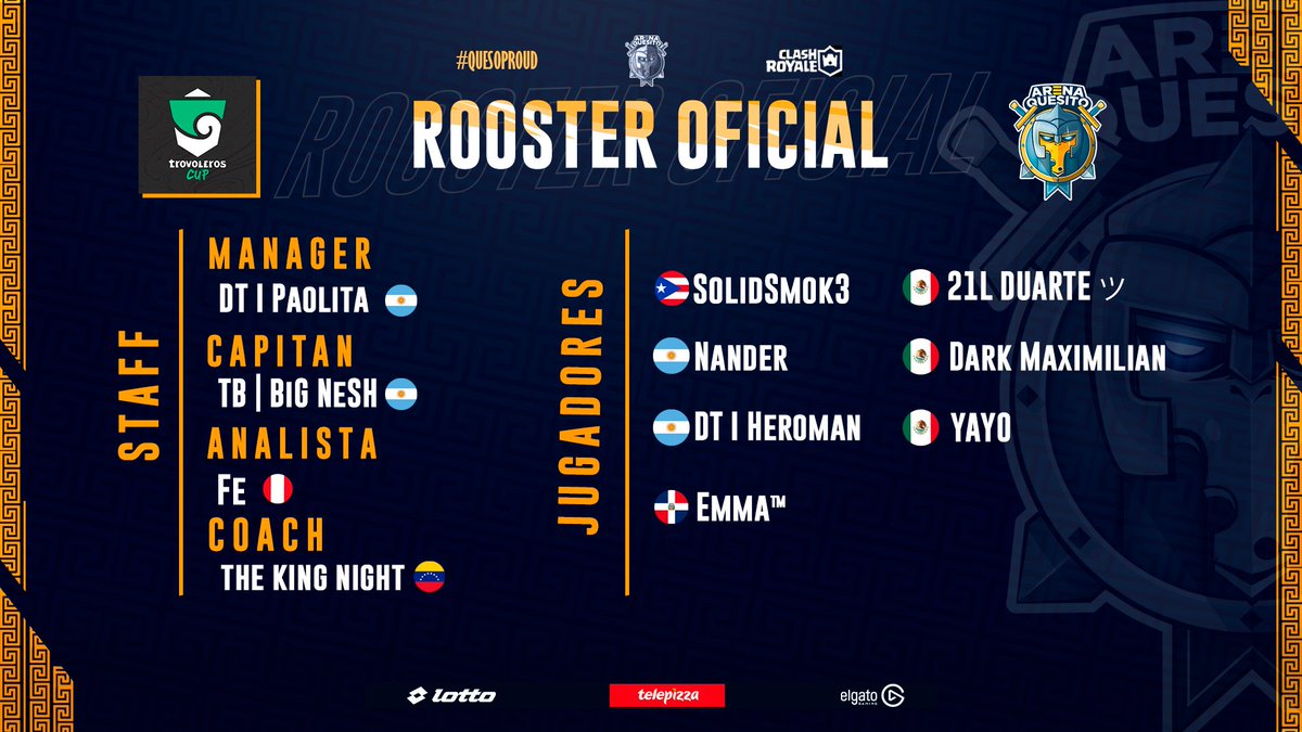 #CRLATAM

Hoy empieza @trovoleros y no pasaremos por alto nuestra presentación para esta excelente competencia!! 
 
🗣<a href="/PaolaGorosito/">Paolita⭐⭐⭐</a>
🗣<a href="/BiG_NeSh14/">BiG NeSH</a>
🗣<a href="/thekingedgar22/">Edgar Rafael/the king night</a>
🗣<a href="/fe_royale/">Fe</a>

👤@Heroman_27
👤<a href="/nander_ECG/">Nander</a>
👤<a href="/Duarte__Cr/">Duarte ツ</a>
👤@17_Yayo
👤<a href="/DarkMaximilian5/">🔥Dark Maximilian🔥</a>
👤<a href="/EmmaCR_1/">EmmanueL</a>
👤<a href="/SolidSmok3_CR/">Smok3</a>