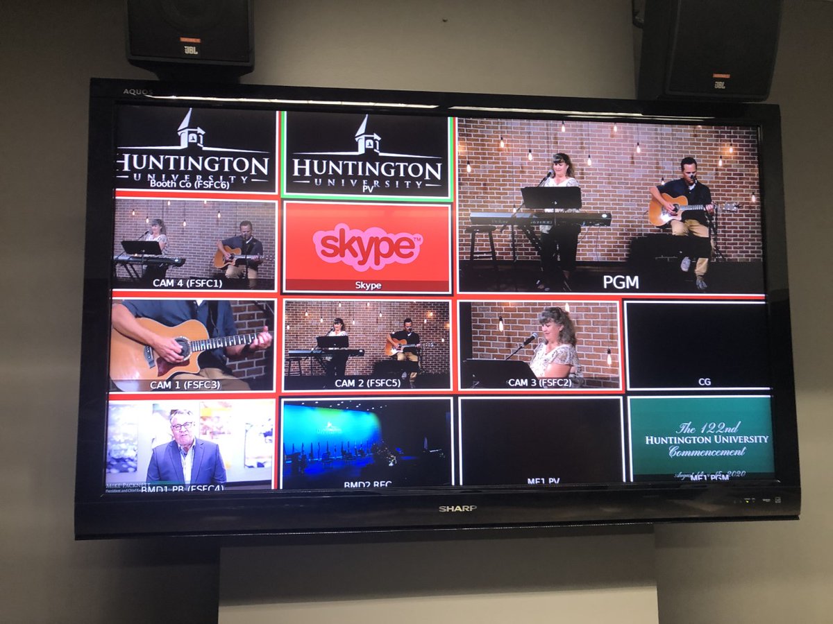 Yesterday Jay Leblanc and Joni Killian lead worship for the faculty and staff convocation in our studio. This was the updated TV studio's first worship set!!! 🎶 #huntington #huntingtonuniversity #fdn #broadcasting #worshipmusic #foresternation #foresterdigitalnetwork