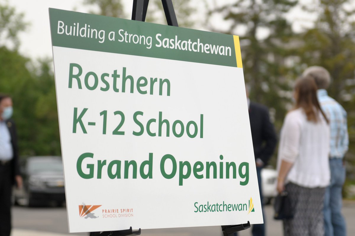 PremierScottMoe's tweet photo. I was honoured to join in the grand opening of the new Rosthern Community School.

This new facility will serve our students, school staff and community members as a hub for development and activities.

I am proud of our government’s record of building schools, not closing them. https://t.co/MZJXj1qUSl