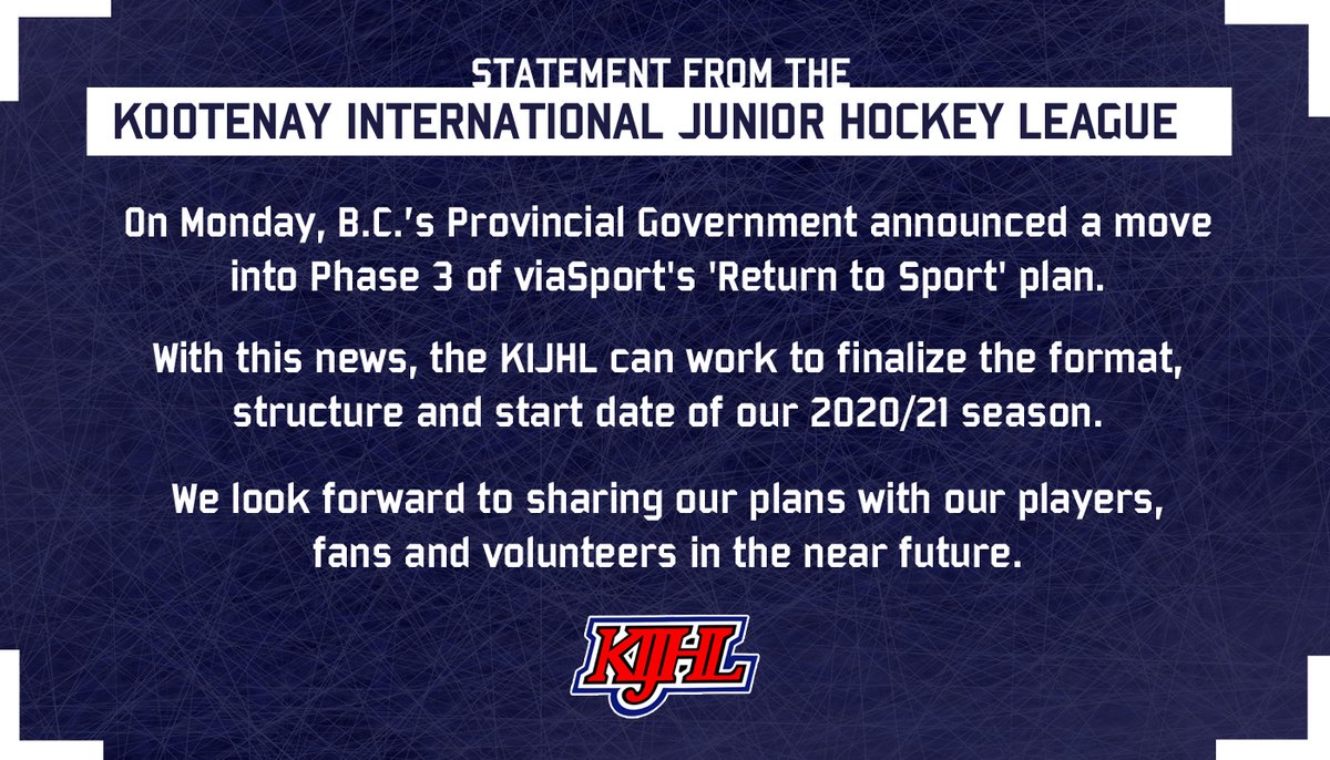 KIJHL's tweet photo. The #KIJHL announcement on the coming season.

https://t.co/KpqmANvr5I https://t.co/N6x4T2sOKj