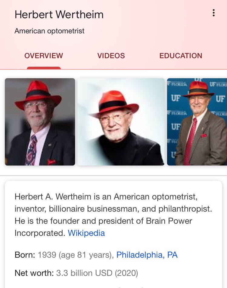 96/ HERBERT WERTHEIMOptometrist*Another* person who was a refugee from Germany in a certain era- who then worked at NASA (I’ve seen this one before...)Red Hat in his photosAlso: Lives on a Yacht, has traveled to AntarcticaWhile relatively unknownDeep dive needed