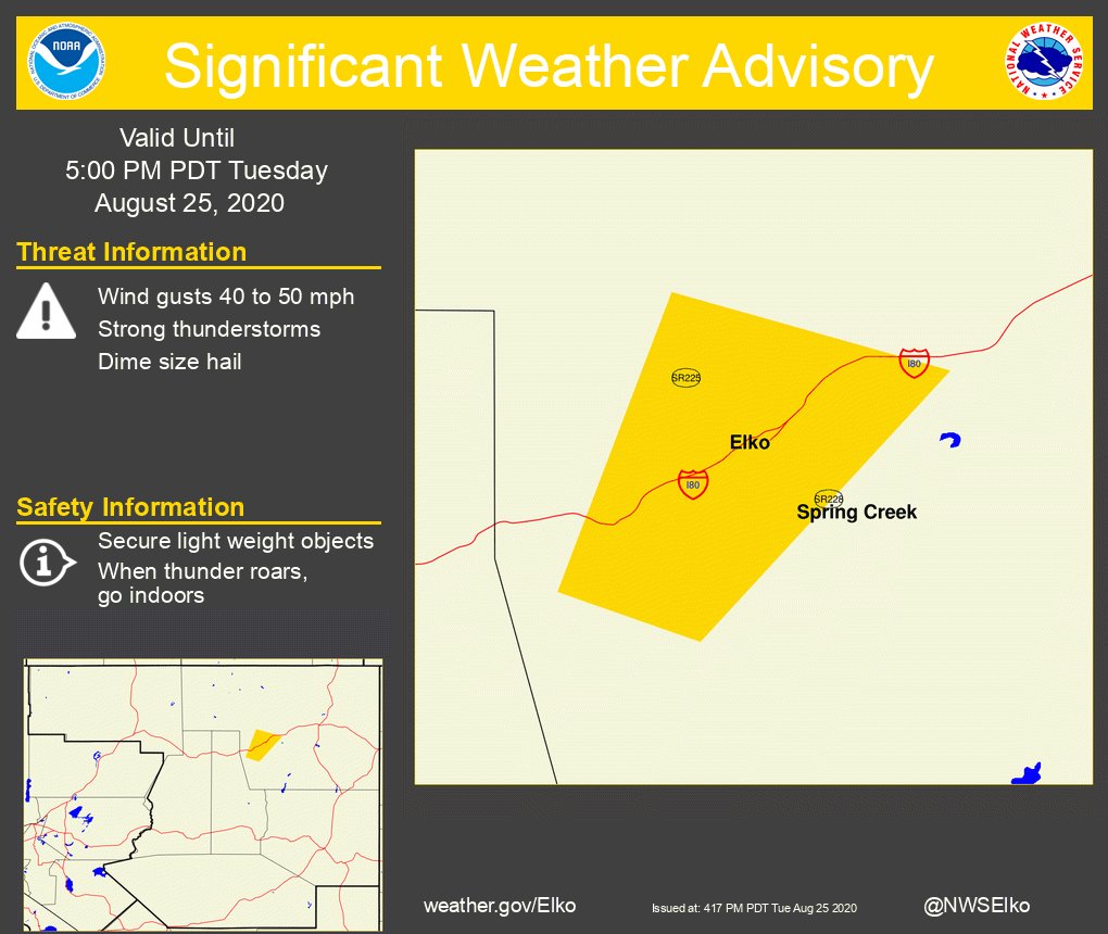 Significant Weather Advisory for South Central Elko County until 500 PM
