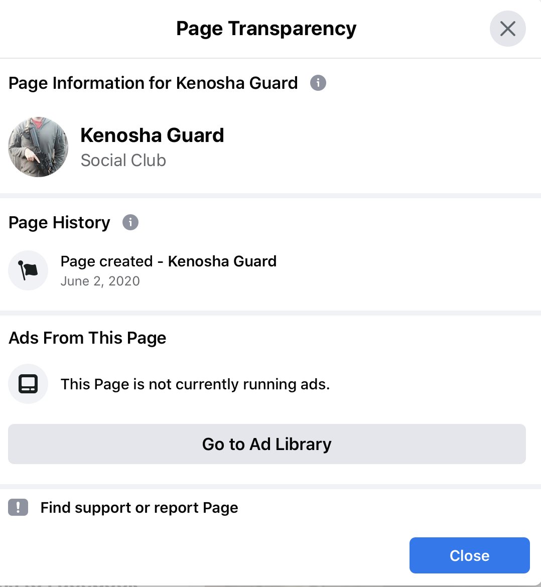 On the 'Kenosha Guard' Facebook page, there is no info about who created it. You'd think Facebook would have more required transparency at this point.The only personal account I see associated with any of this is on the 'Organized by' for the event.