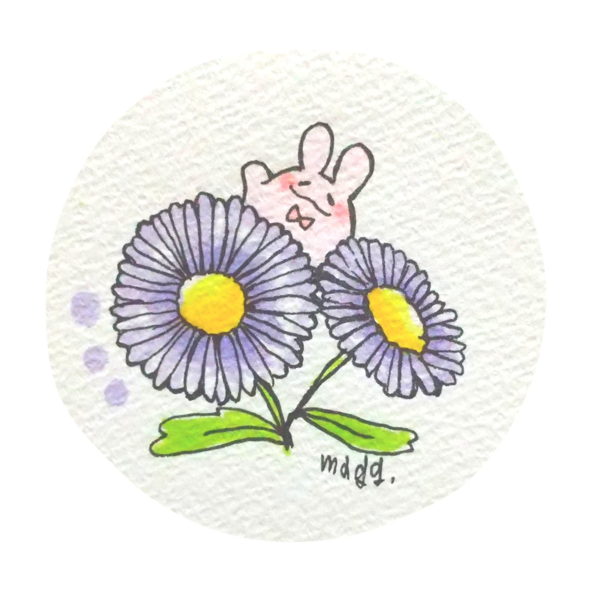 Cagelam デザフェス C 153 ありがとうございました 深い愛 ユウゼンギク 花色が友禅染のように鮮やかだからなんだってᙏ 本日のぷにょん イラスト うさぎ 創作 一日一絵 1日1絵 花言葉 誕生花 T Co Kulth6uuct Twitter