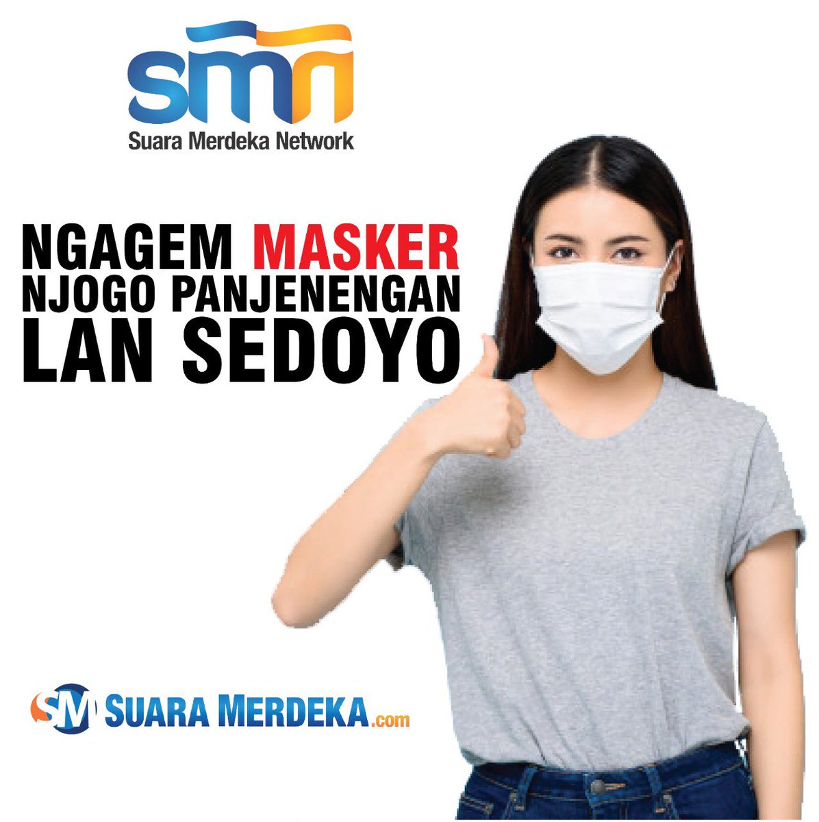 Yuk tetep ngagem masker menawi medal saking griyo, nopo malih menawi wonten keramaian kaliyan panggenan nyambut damel. #suaramerdeka