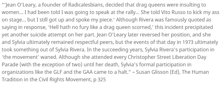 Then there was that time TERF beat Stonewall Riot veteran Sylvia Rivera.