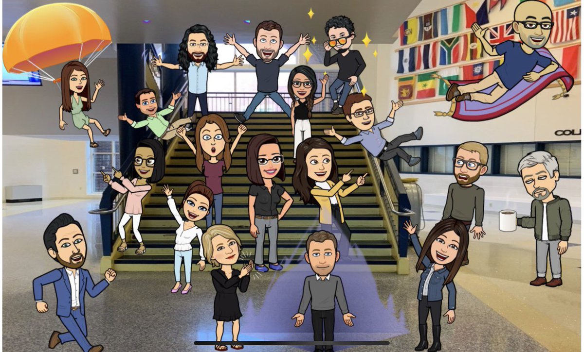MrLoznak's tweet photo. What do you do when you can’t meet in person? You meet Bitmoji style. Awesome idea @GburgMath https://t.co/jlwhFAJA4n