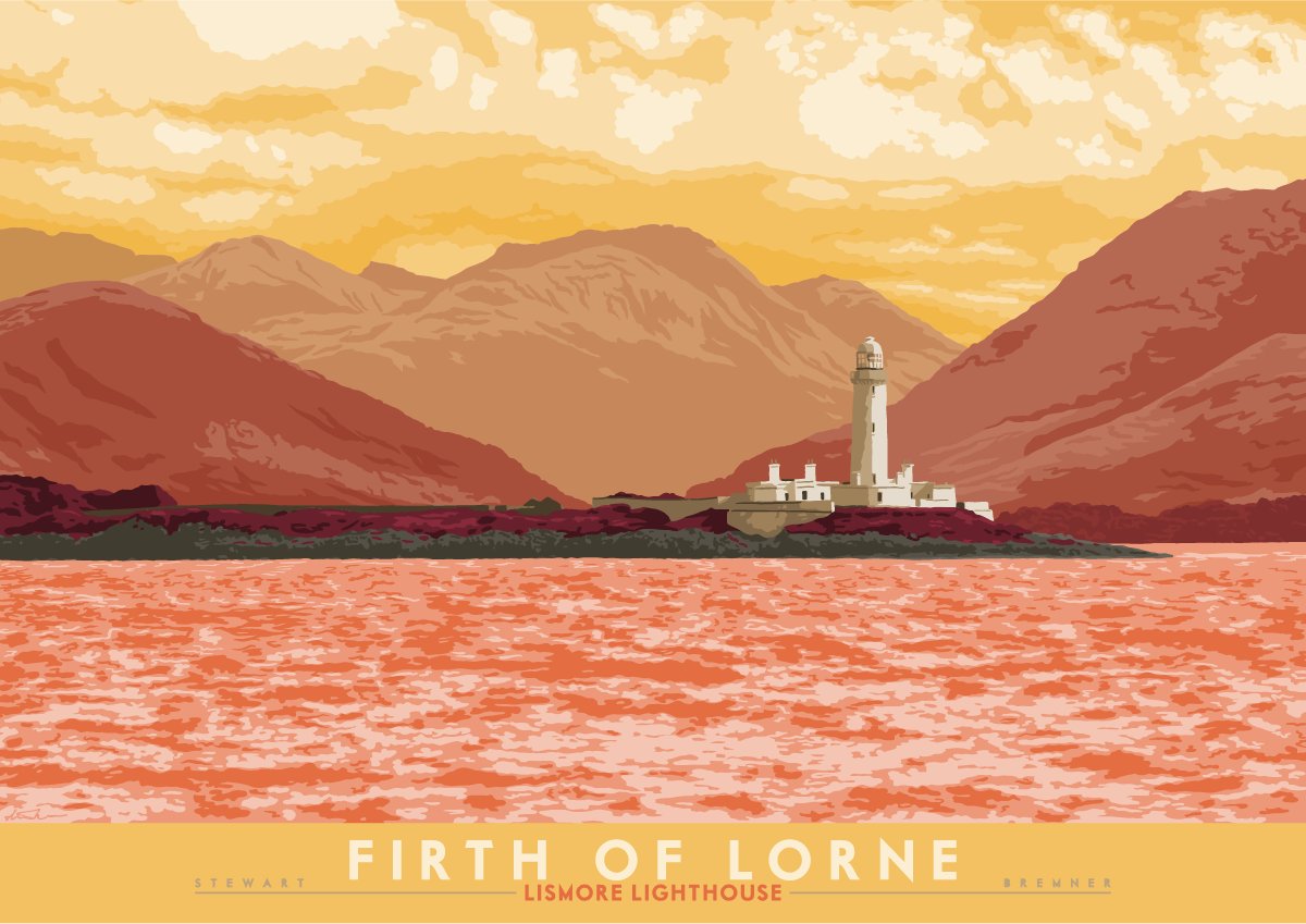 Over tae the Firth of Lorne next for a no-score draw. Nae wan has wantit the Lismore Light.  https://indy-prints.com/collections/landscape-posters/products/firth-of-lorne-lismore-lighthouse