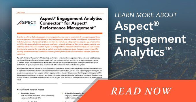 EvanKirstel's tweet photo. Collect, correlate, &amp; display relevant information with Aspect Performance Management. @AspectSoftware's #EngagementAnalytics connector allows a rich complement of category &amp; scoring info to be used with other performance info: https://t.co/XZuyLvlqEv #cx #business https://t.co/RP4wY8ESTU