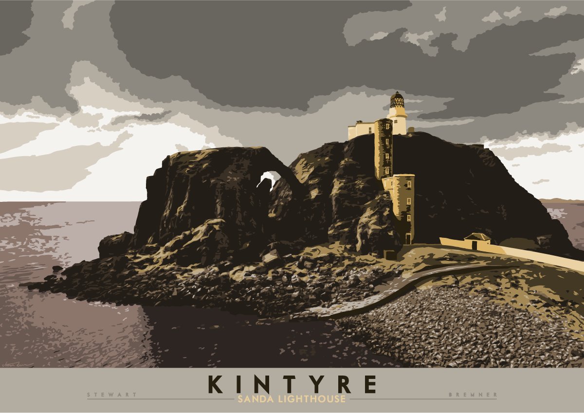 I want to say this is Elephant Rock, but it was my friend whose dad was a lighthouse keeper that told me this and I'm not sure he is to be trusted. <looks sideways> Sanda Lighthouse this time and it has never ever ever sold.  https://indy-prints.com/products/kintyre-sanda-lighthouse