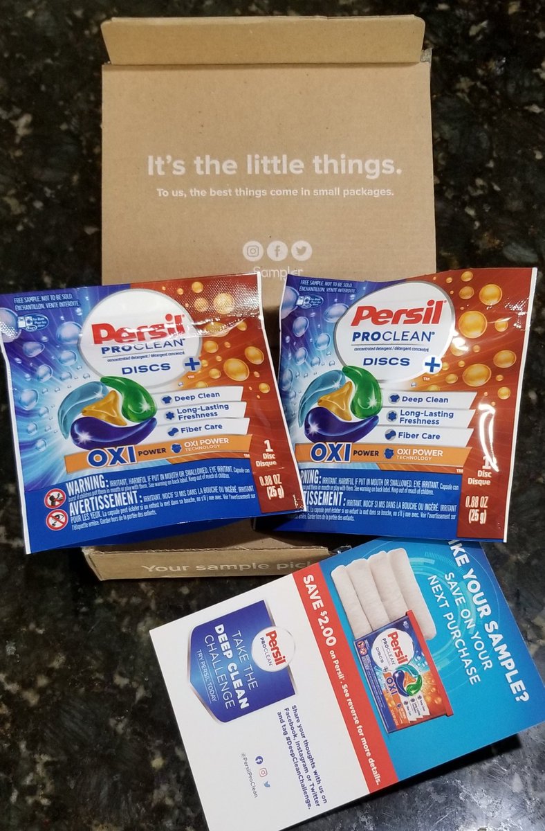 SwtRochester's tweet photo. @PersilProClean Thank You I'm about to take the #Persil #DeepCleanChallenge with the #FreeSamples which came in today's mail from #theSamplerApp on next load of laundry @TheSamplerApp https://t.co/XxwYMAUD6s