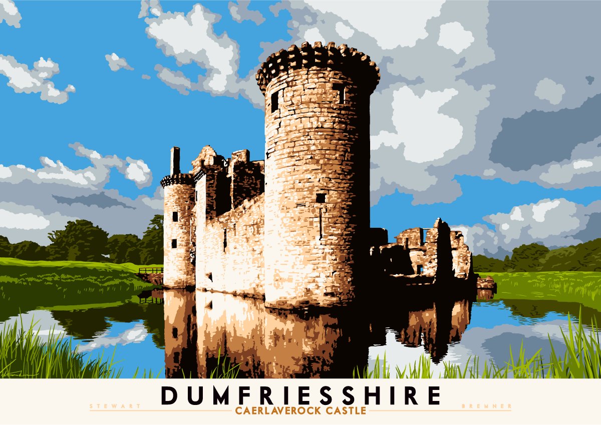 And now, it's back to CASTLE TIME! Caerlaverock was sacked a fair few times and is a ruin. Also has a moat and is a triangle because of course it is. Strong shape that, but no sales. Fail.  https://indy-prints.com/collections/landscape-posters/products/dumfriesshire-caerlaverock-castle