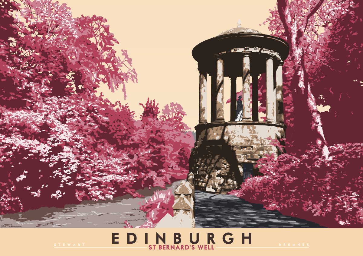 Another very recent addition is this view of St Bernard's Well. I made this to sell at Stockbridge Market, just as we went into lockdown. Ah, 2020.  https://indy-prints.com/collections/landscape-posters/products/edinburgh-st-bernards-well-poster