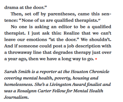This was very hard to write but I'm glad I did, because mental health is important. For this month's  @IRE_NICAR journal: mental health, trauma interviews & the guilt that's followed me for six years.  https://www.ire.org/wp-content/uploads/2020/08/ire_q3_2020.pdf