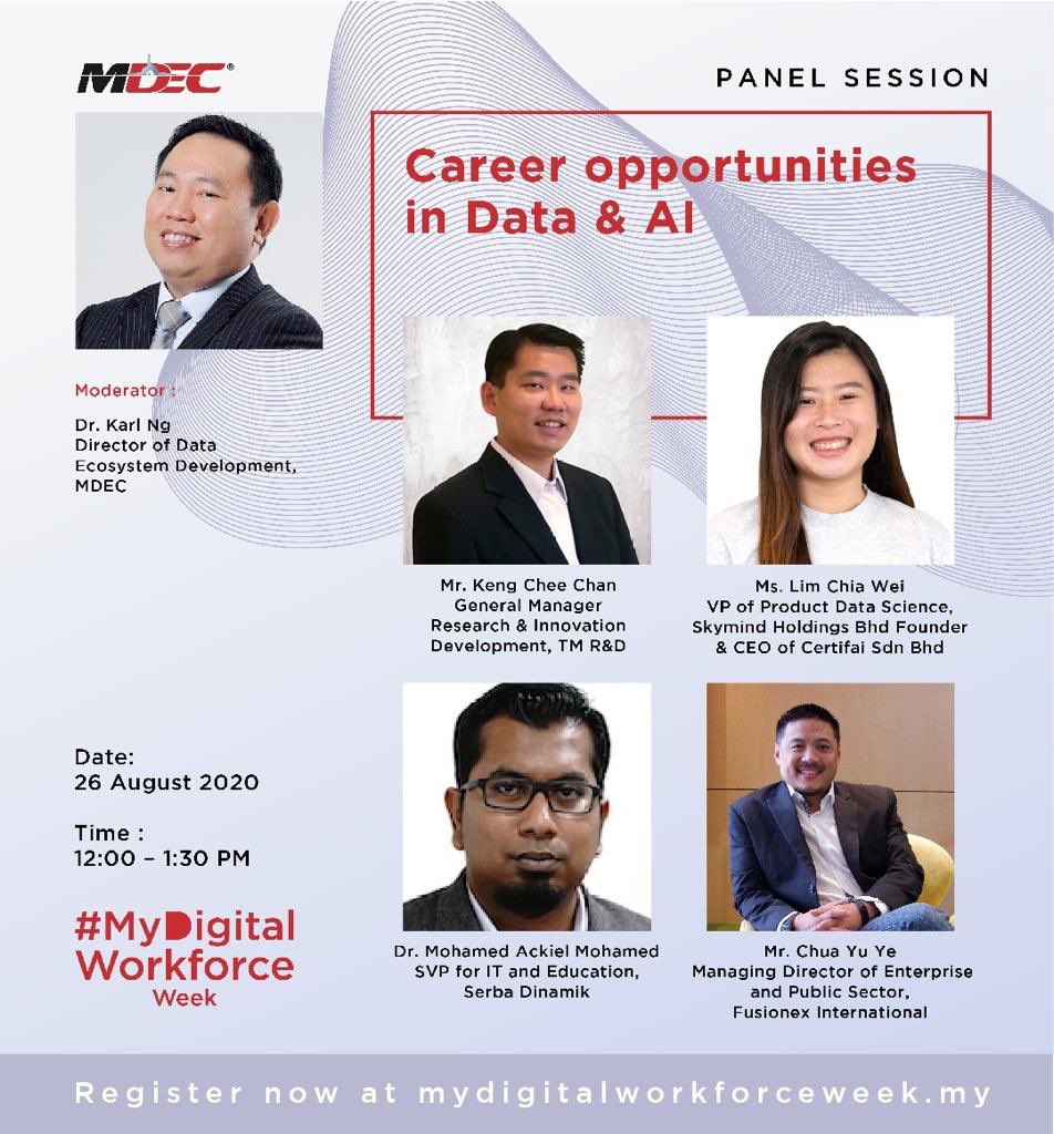 sumitra_nair's tweet photo. As digital becomes part of our new normal, there’s a growing demand for jobs in #data, #content and #GBS. Join us and get expert insights on these jobs at the #MyDigitalWorkforceWeek today. @mymdec @drkarlng @mistahasnul @mymdec
Register at https://t.co/rXSrABMTGi https://t.co/zbazrekt2E
