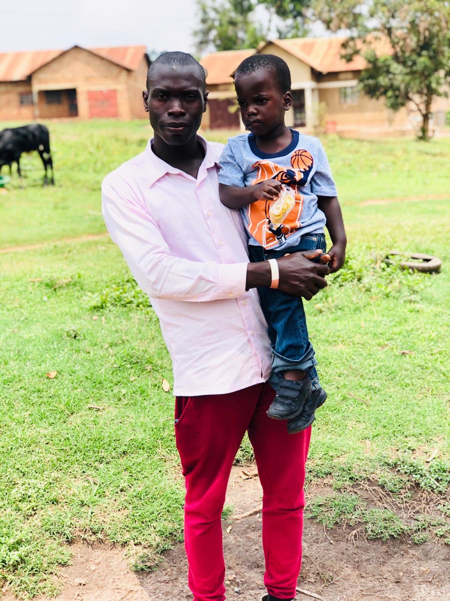 HopeCtrUganda's tweet photo. SUCCESS STORY! 
H. Was brought to us when he was 1 month old and has been with us for about 3 years. 
His father has been working regain custody of his son and finally we were able to reunite them!
#reunited #happy #fatherandson #bethesolution #onechildatatime #uganda https://t.co/0J5OMmsLA9