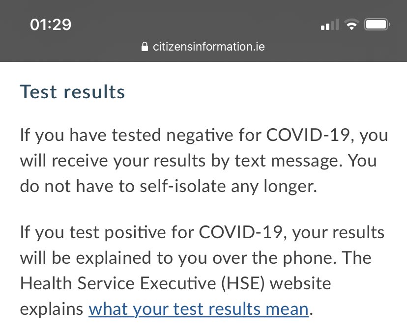4. Phil Hogan is referring to the below article on Citizens Information. The below article is an article about Covid-19 testing in Ireland. It does say ‘If you have tested negative for COVID-19, You do not have to self-isolate any longer.