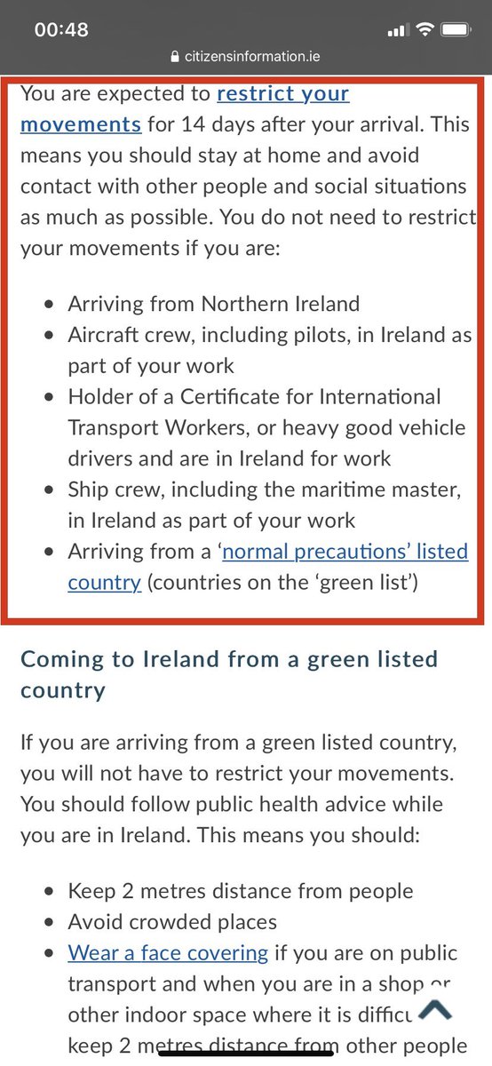 5. It is clear on this website that there are different requirements for when you are travelling to Ireland and travelling within Ireland and this is set out here!! I think Big Phil and his teams have problems understand documents that the test of us know are very clear