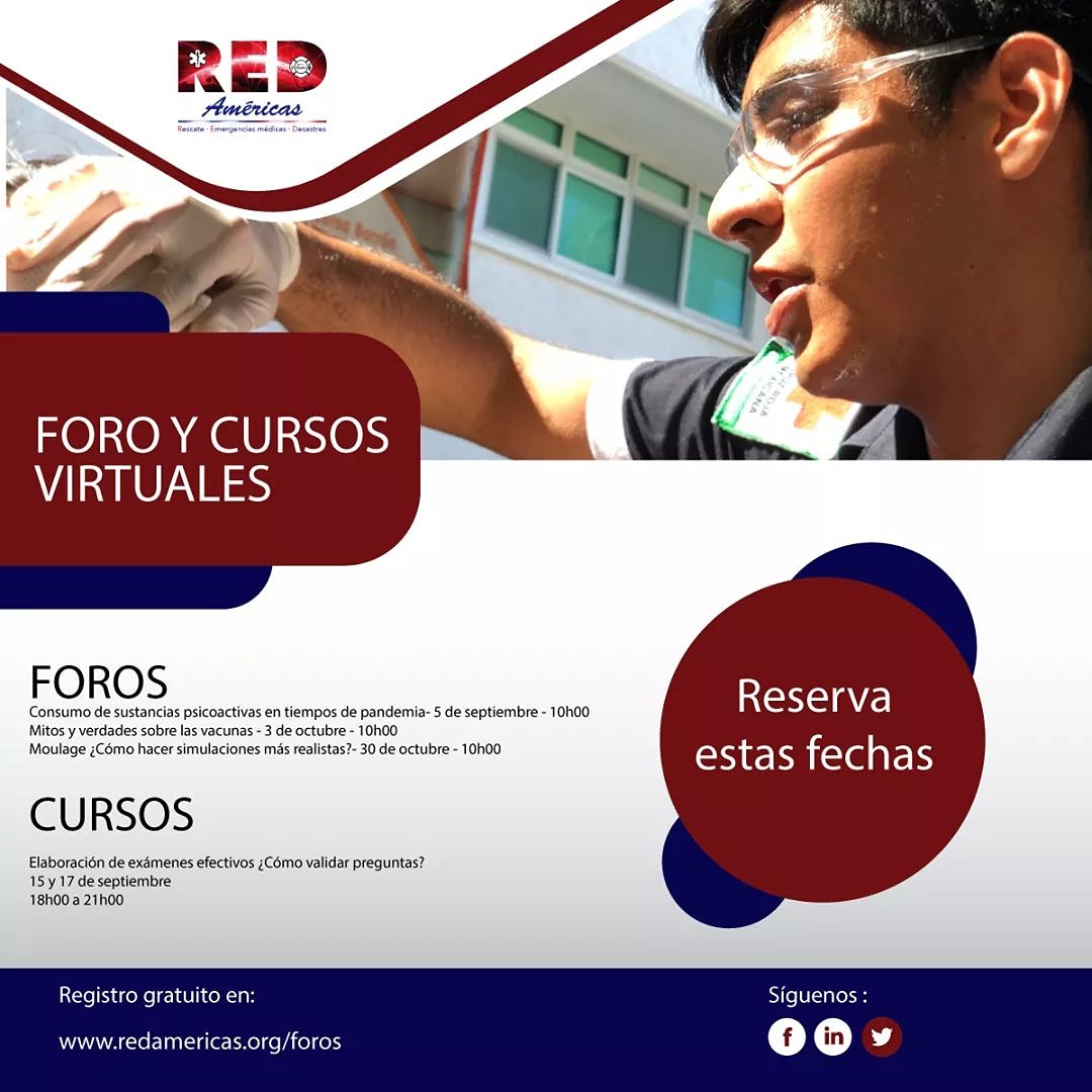FOROS Y CURSOS | Tenemos varios eventos para ti. Reserva estas fechas y espera más información de inscripción y panelistas en: redamericas.org