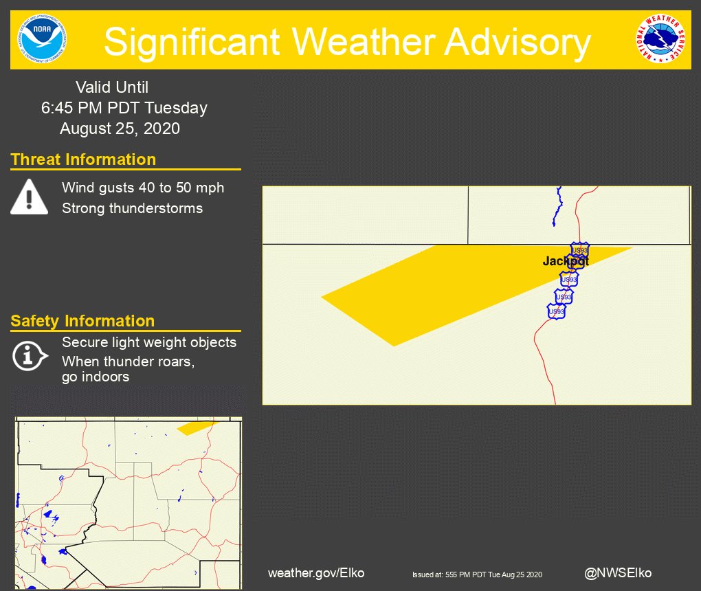 Significant Weather Advisory for Northern Elko County until 645 PM PDT
