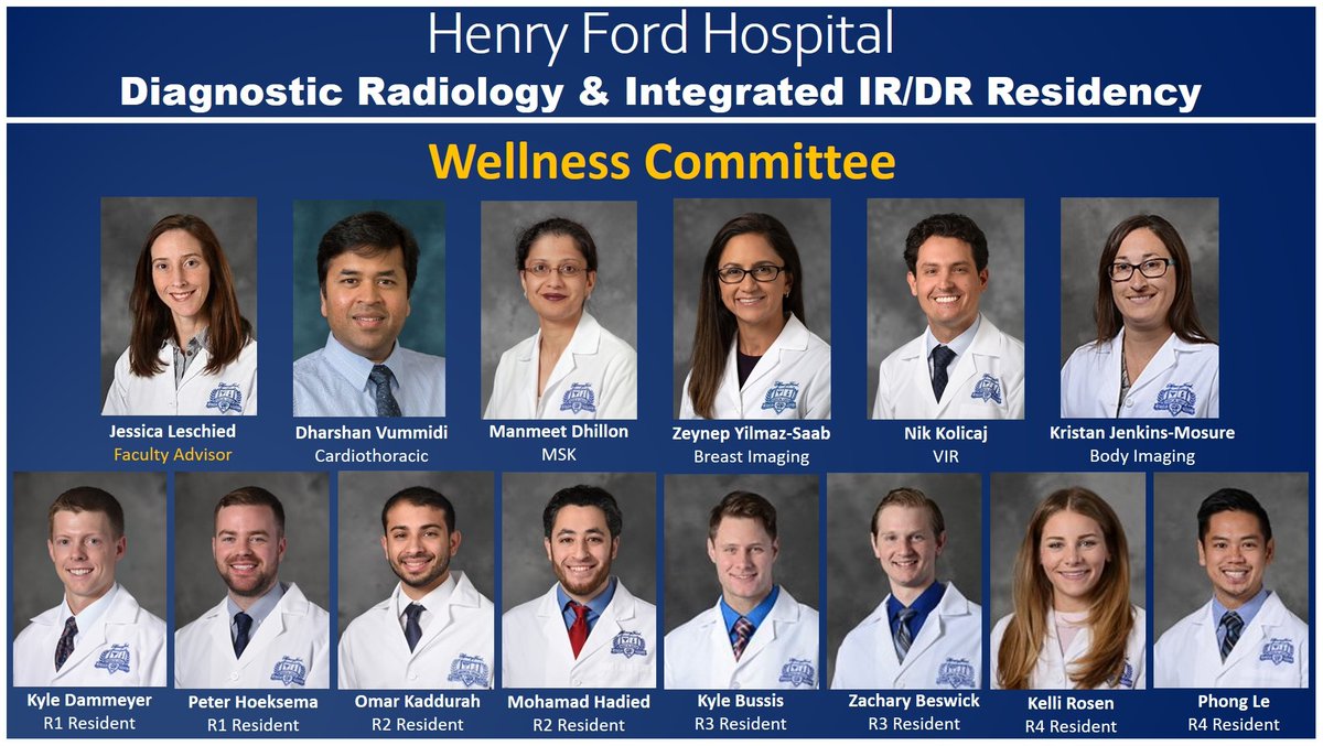 #Wellness and #WorkLifeBalance are essential in residency. Flexible vacation and call scheduling, internal moonlighting, and wellness initiatives are a few of the ways <a href="/HFH_RadRes/">Henry Ford Radiology Residency</a> ensures our residents stay well. Thank you @j_leschied for leading the way! #FutureRadRes