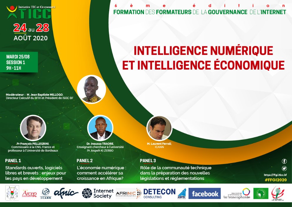 ITICC Burkina Faso (@iticcbf) on Twitter photo Mardi 25 août 2020
Jour 2
Session 1 : intelligence numérique et intelligence économique
Modérateur : Jean-Baptiste Millogo <a href="/jbmillogo/">JeanBaptisteMillogo</a>
#FFGI2020
ffgi.iticc.bf
#MDENP #UA <a href="/arcepburkina/">ARCEP BURKINA FASO</a> <a href="/AFNIC/">Afnic</a> <a href="/AFRINIC/">AFRINIC-The Regional Internet Registry for Africa</a> <a href="/ICANN/">ICANN</a> <a href="/ISOC_Community/">Internet Society Community</a> #OIF #CCIBF <a href="/iticcbf/">ITICC Burkina Faso</a> Mardi 25 août 2020
Jour 2
Session 1 : intelligence numérique et intelligence économique
Modérateur : Jean-Baptiste Millogo <a href="/jbmillogo/">JeanBaptisteMillogo</a>
#FFGI2020
ffgi.iticc.bf
#MDENP #UA <a href="/arcepburkina/">ARCEP BURKINA FASO</a> <a href="/AFNIC/">Afnic</a> <a href="/AFRINIC/">AFRINIC-The Regional Internet Registry for Africa</a> <a href="/ICANN/">ICANN</a> <a href="/ISOC_Community/">Internet Society Community</a> #OIF #CCIBF <a href="/iticcbf/">ITICC Burkina Faso</a>