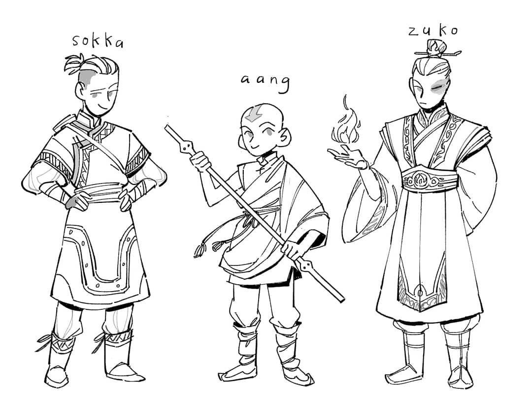 Avatar Gang part 2/2: Bois.I took Mongolian and Inuit inspiration for Sokka, Tibetan for Aang and Chinese for Zuko. Some says that Fire Nation is based on Japanese culture, but I feel like it's mostly Chinese (???).