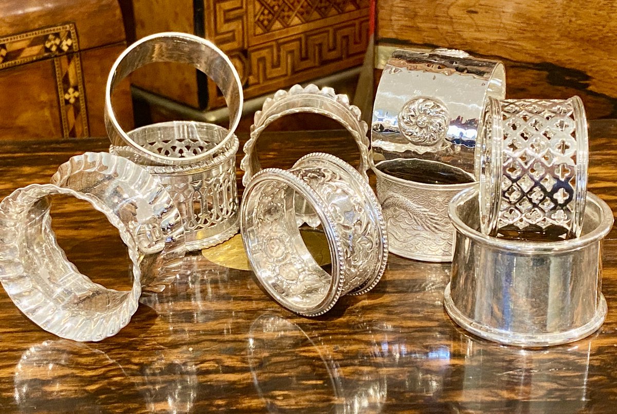 Good selection of vintage and antique napkin rings always in stock. Prices start at £15 each. #napkinring #napkinrings #antiquenapkinrings #vintagenapkinrings #barhamantiques