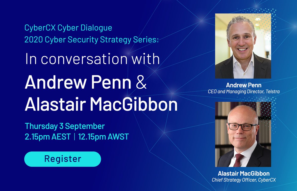Register now for the second live webcast in our 2020 Cyber Security Strategy series, exploring the mooted industry changes, policy settings, threats &amp; opportunities. Register here: bit.ly/3gw15e4 #cyberdialogue #cybercx #webinarseries #cybersecurity