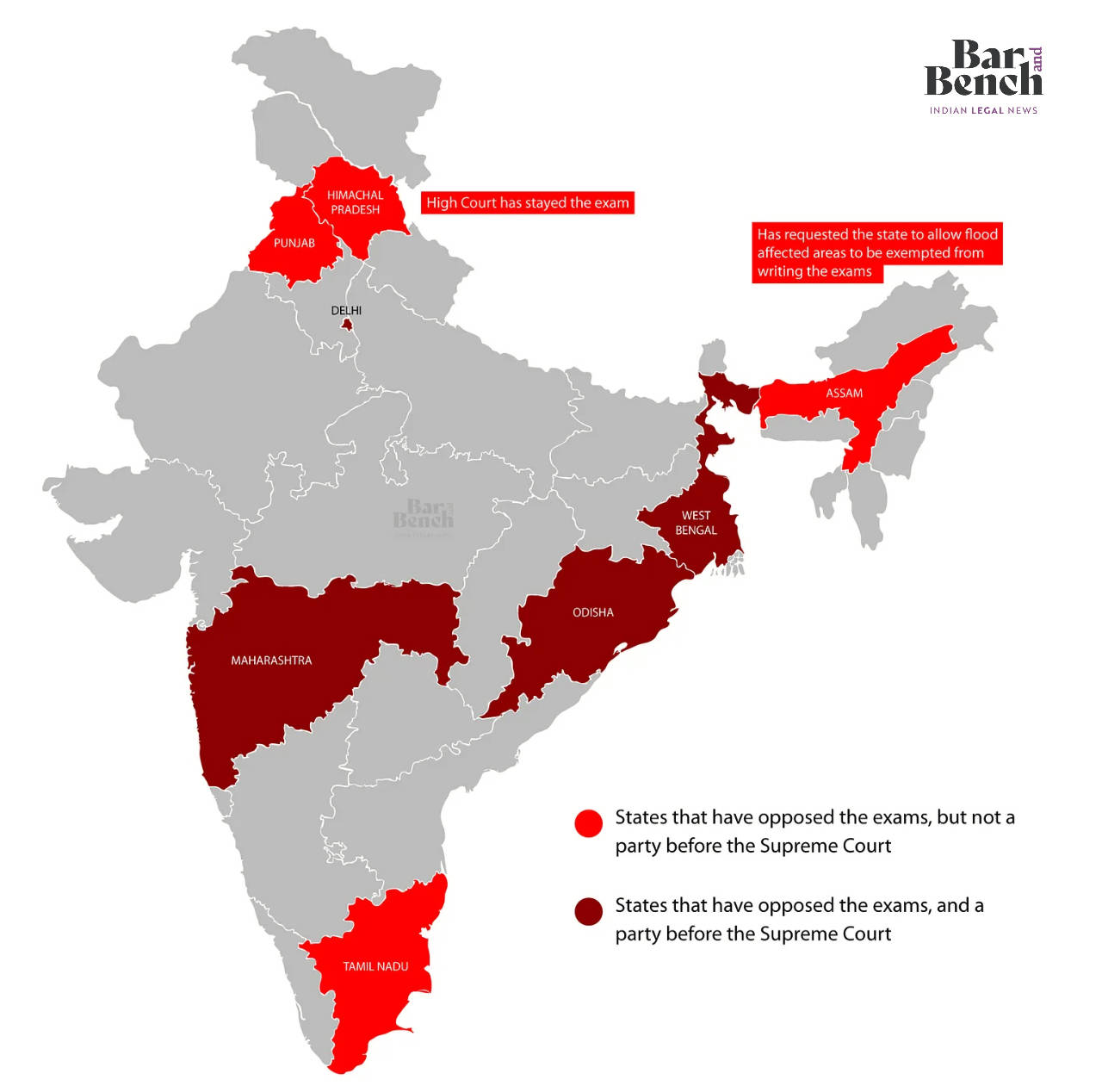Bar and Bench on X Plea by Students had all States as respondents. Though no formal notice was served to the states States were open to filing their replies in Court. Of