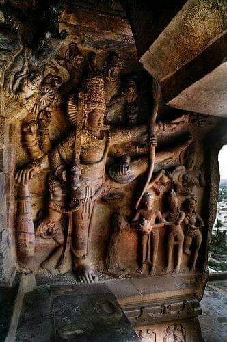 The Bhutanatha temple Caves carved in monolithic stone, situated in Agasthya Tirtha at Badami capital of  #Chalukyas is d earliest temple structure. 'Badami - Aihole - Pattadakal' in the Malaprabha river valley, considered a cradle of architectural model for later Hindu temples.