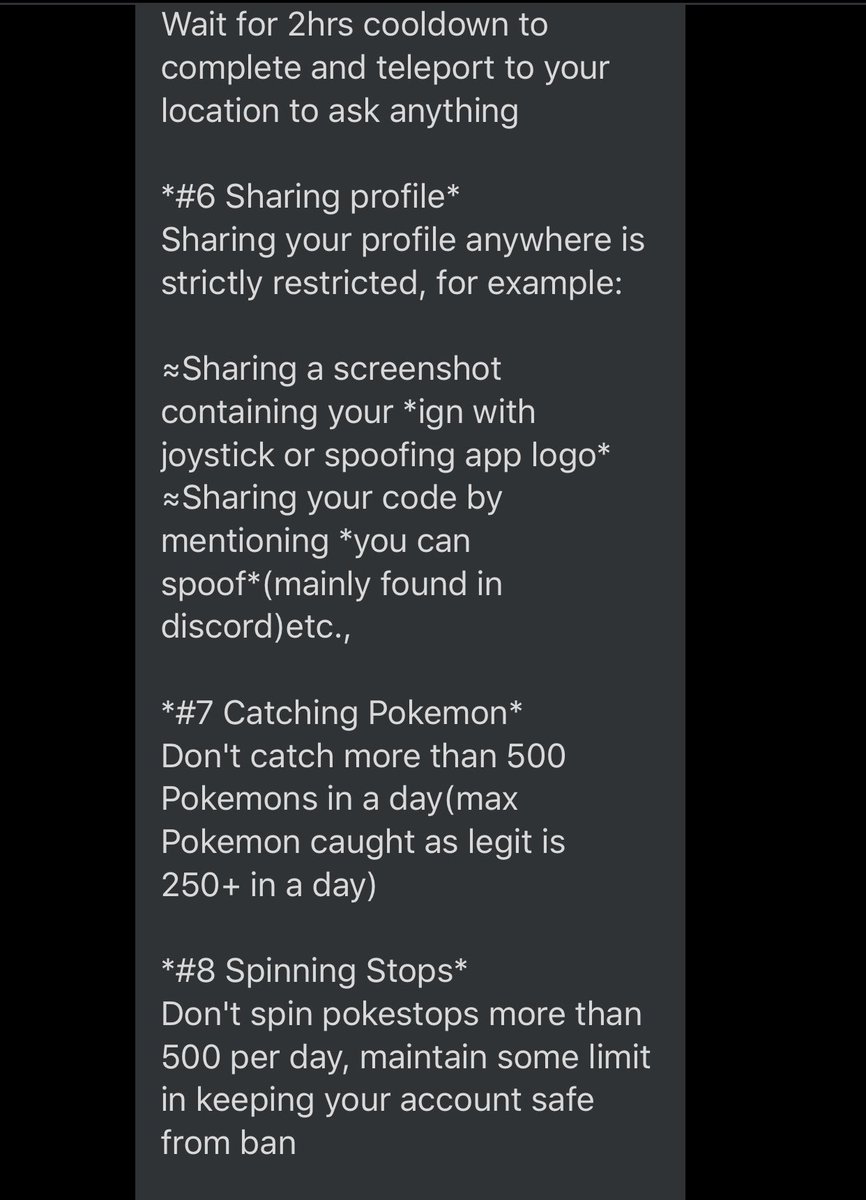 Oz This Is Circulating Around And I Just Want To Ask You Guys Not To Believe Only The One Sharing Your Trainer Nickname Is True This Post Is Doing Nothing But Creating Fear If You Ever Get Banned Is Because Niantic Detected A 3rd Party App Not