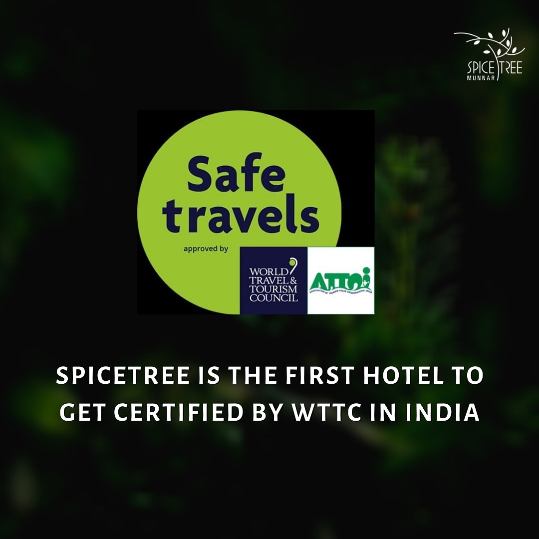 SpiceTreeMunnar's tweet photo. Spicetree Munnar is the first hotel to get certified by World Travel &amp; Tourism Council in India. 
@KeralaTourism
@WTTC
@attoiofficial
#safetravels #wttc #attoi #spicetree #luxuryresort #munnar #kerala #godsowncountry https://t.co/aUuyEJCwRN
