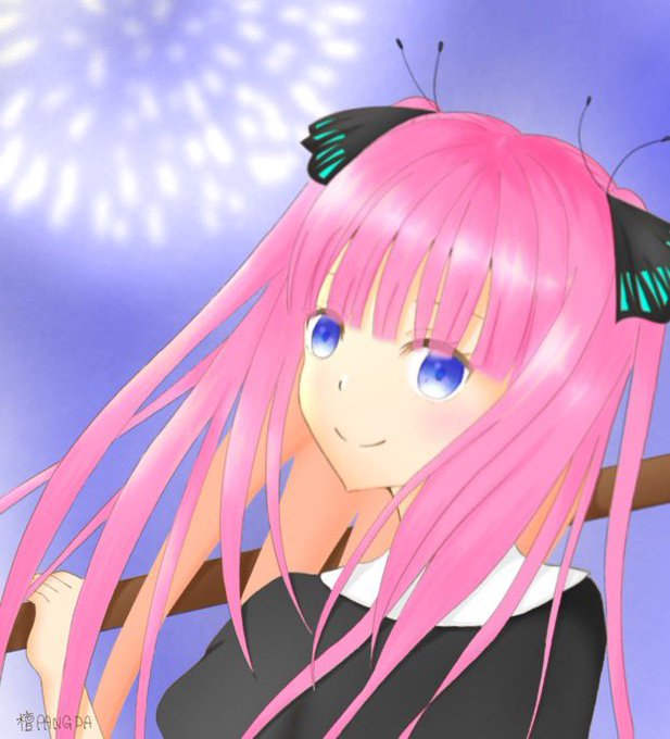 檀PANGDAさんがTwitterに投稿した中野二乃(五等分の花嫁)のイラスト。