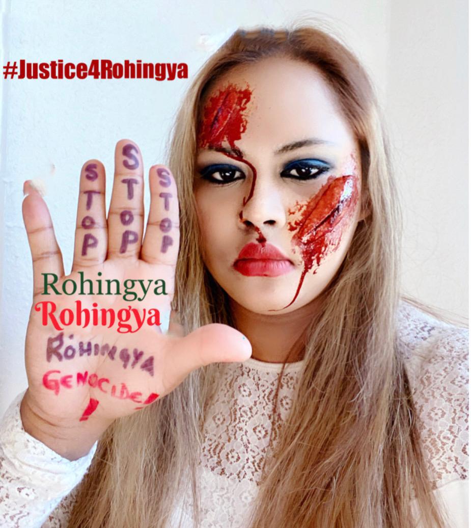 Today, we mourn with our brothers and sisters. Today, we remind people around us of our plight that is 7 decades long. The time is now... #Justice4RohingyaWomen  #RohingyaGenocideRemembranceDay  #MyanmarGenocide  #WeAreHumanToo