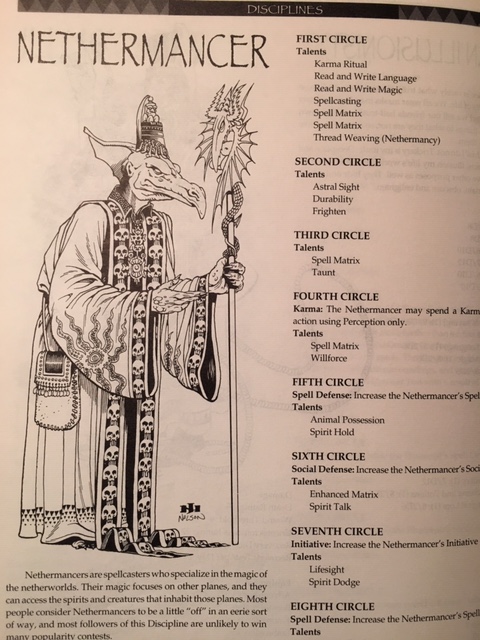 Some standard disciplines (classes) were also present, like a standard wizard, warrior, and thief, but also more unusual types such as archers, cavalrymen, and nethermancers.