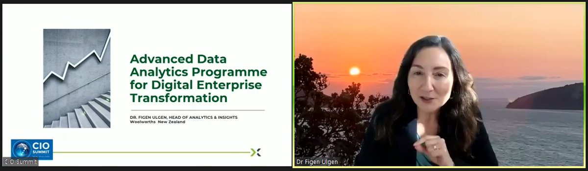 IDCNewZealand's tweet photo. Dr. Figen Ulgen, Head of Analytics &amp; Insights at Woolworths NZ, is looking at advanced #data analytics programmes for digital enterprise transformation and how organisations can develop them
@UlgenFigen
#NZCIO https://t.co/Uilgh7ujuE