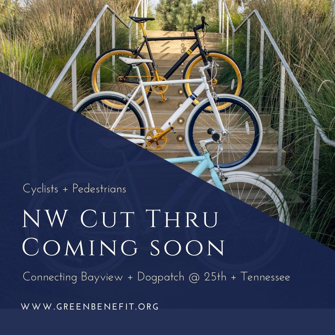 Green_Benefit's tweet photo. We are thrilled to adopt the new Tennessee at 25th St cut through project that come to us by way of Peter Belden and the @dogpatchna. Proposal establishes safe bike and pedestrian pathway for all ages and abilities. #bikepaths #pedestrians #safepaths #dogpatch #greenbenefit https://t.co/INrTMU7MaI