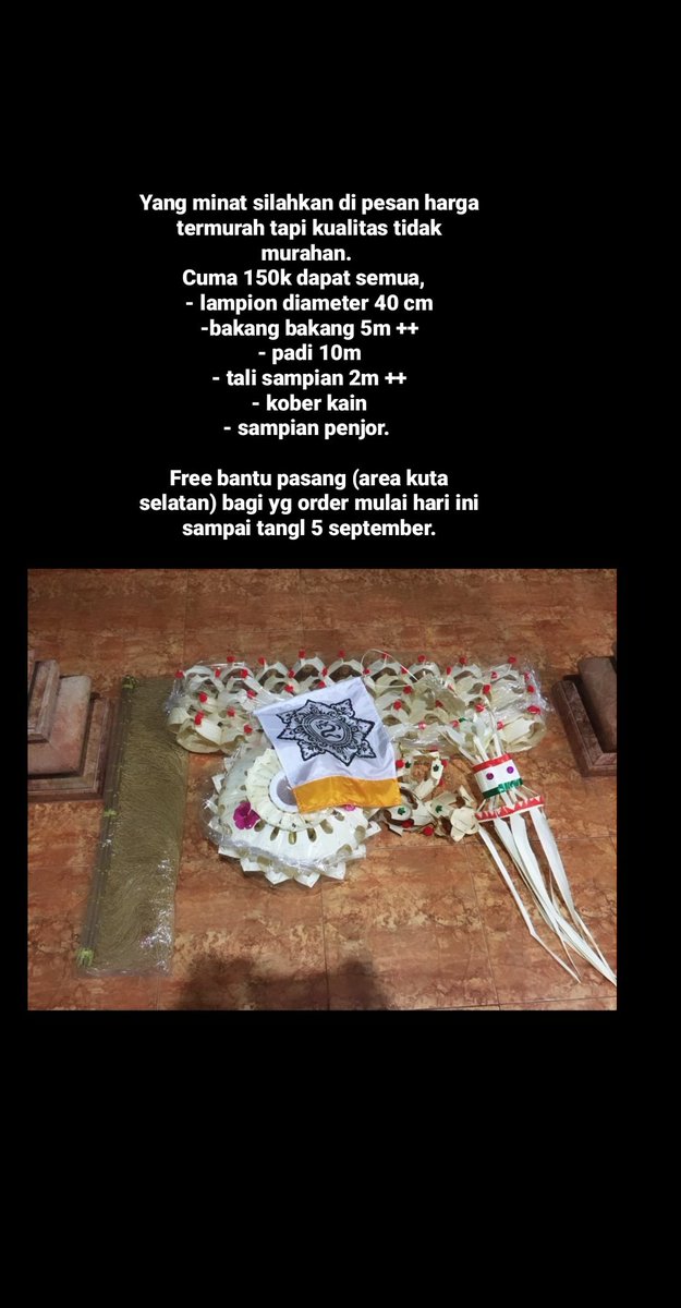 Adi_Karuniawan's tweet photo. @rischaoudho Pepet jngan kasi kendor. 
Btw klau di jero buat penjor jangan lup pesen di aku yaa bis rq ukuran hrga model krn aku buat sndri 😄
Ini paket paling murah merakyat 💓 https://t.co/ZplBvnDLrm