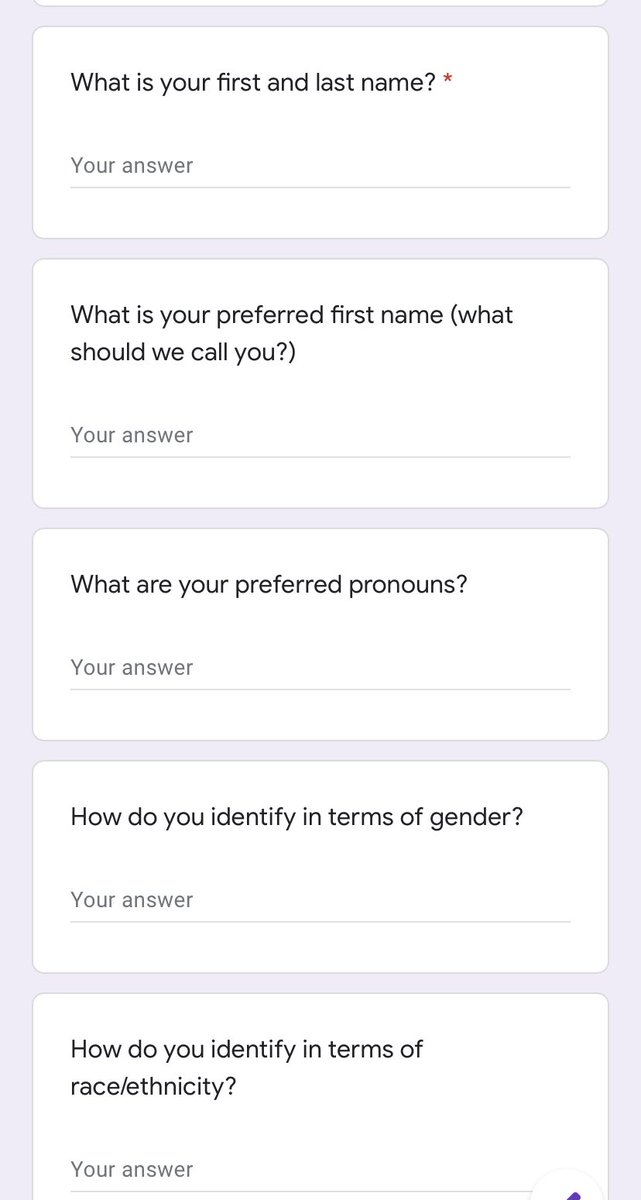 In response to a request, here’s what is on my welcome survey.