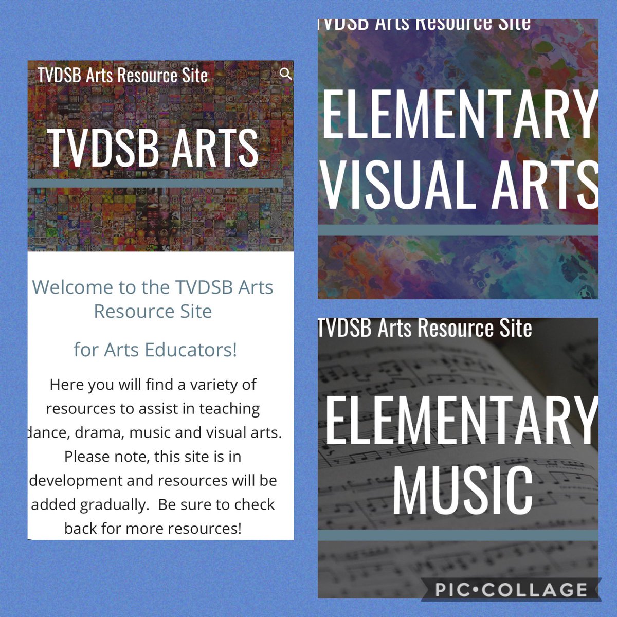 Mich_Rees's tweet image. The first stage of the TVDSB Arts Resource is ready! Log in to your gotvdsb account and check it out at sites.google.com/gotvdsb.ca/arts to find new resources for both elementary music and visual arts as our starting.  Thank you to the amazing teams who helped develop these new resources!