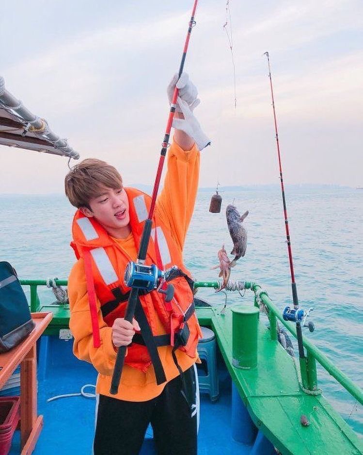 Seokjin is really good at fishing too