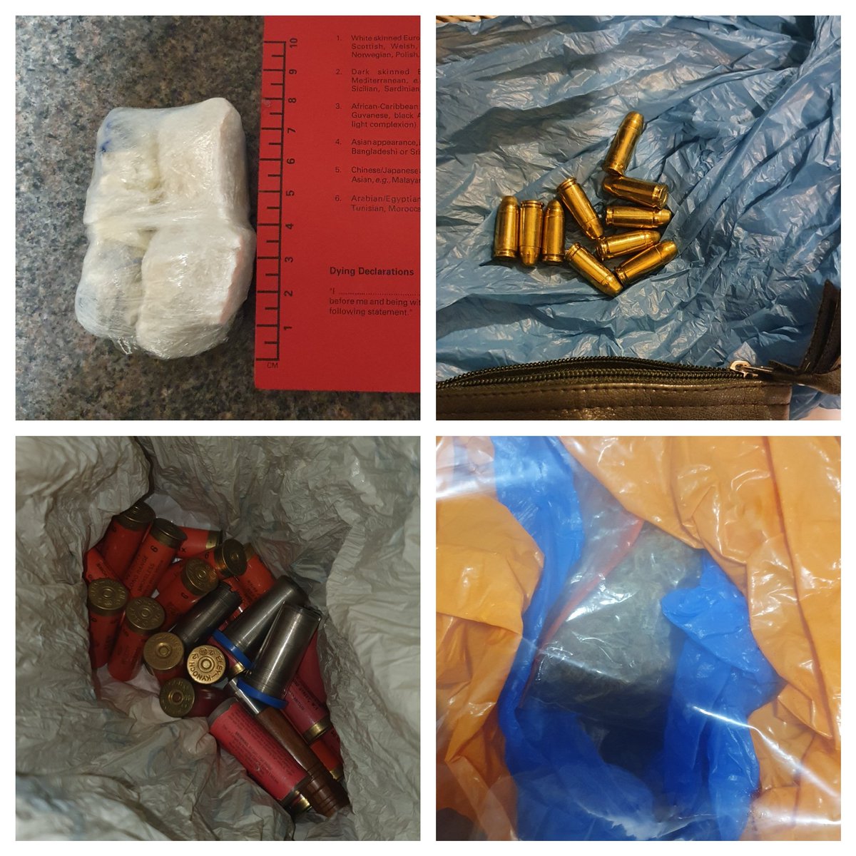 MetTaskforce's tweet photo. Items found during a sec 23 misuse drugs act search warrant this morning by U41 in Camden #earlymorningwakeupcall #ammunitionseized #threeinthebin #classA #classB #goodmorning #U41 #TSG https://t.co/FLelEhyAZe